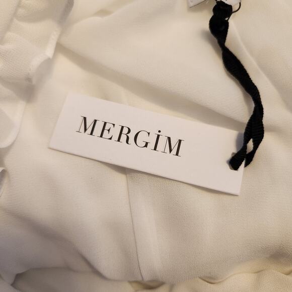 Mergim Magda Bridal One Shoulder Dress White Size 2 US Size Medium *No Belt* NWT - Picture 11 of 12